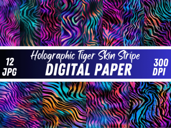 Download HD Holographic Tiger Stripe Skin Print - Premium Resources